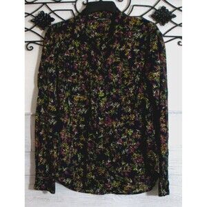 Eddie Bauer Women's Button Up Top Size S Multicolored Floral Long Sleeve